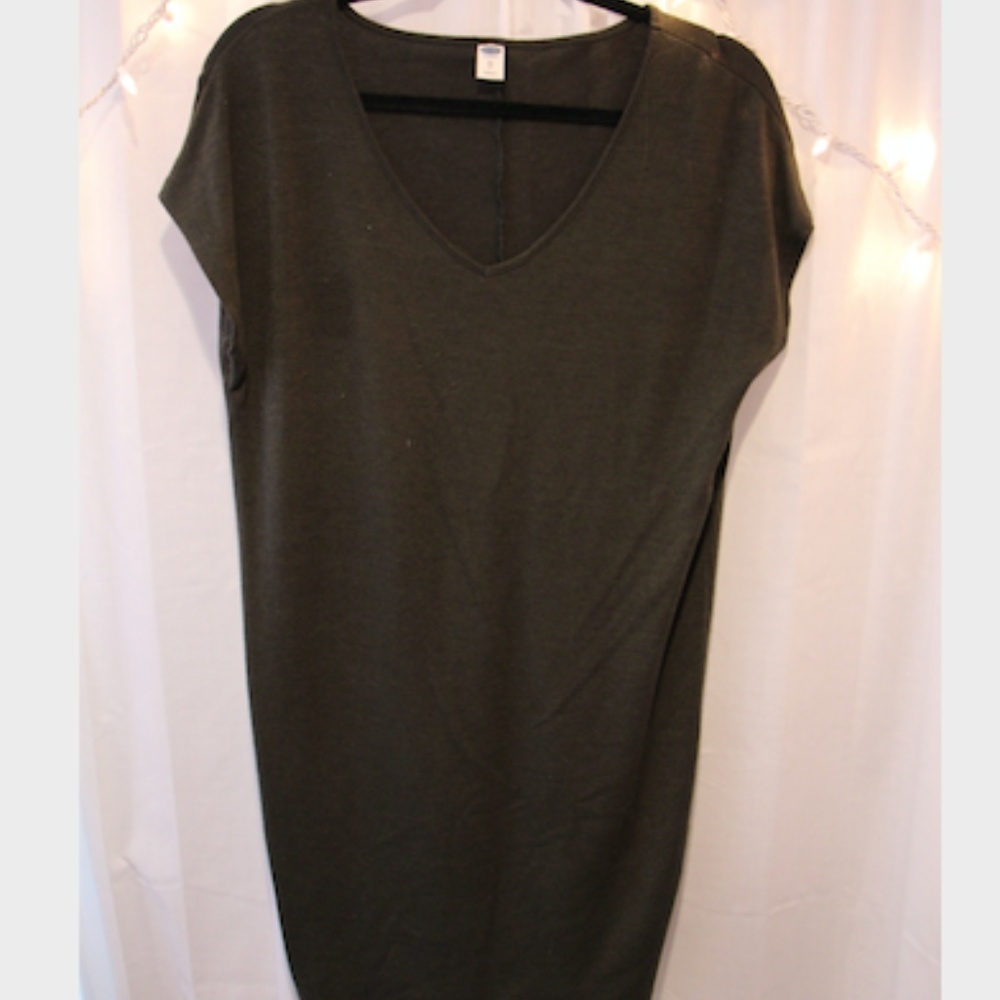 Olive green t-shirt dress